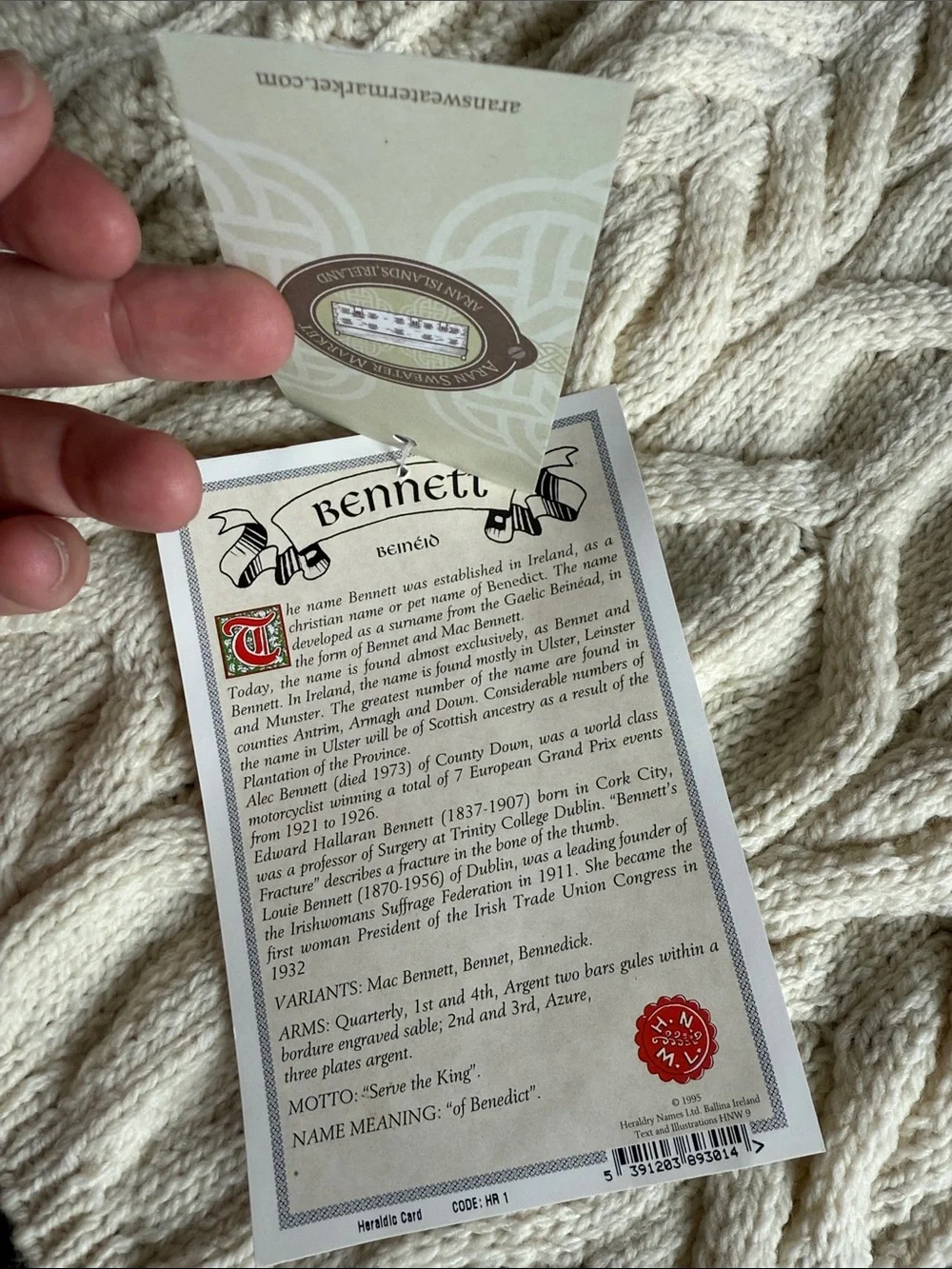 100 percent wool  Cream Cable Knit Scarf - Women
